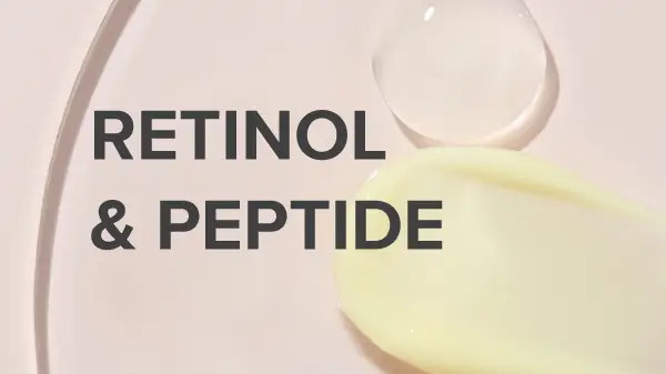 alt: Hình ảnh minh họa kết hợp Retinol và Peptide trong quy trình chăm sóc da.