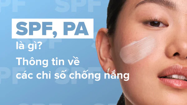 alt text: Hình ảnh minh họa các loại kem chống nắng với các chỉ số SPF và PA khác nhau.