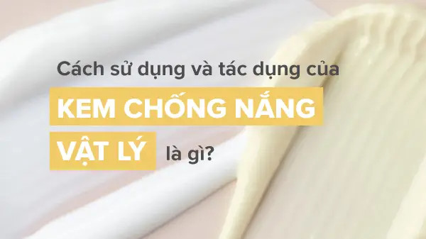 alt text: Hình ảnh minh họa chai kem chống nắng vật lý trên nền lá cây xanh