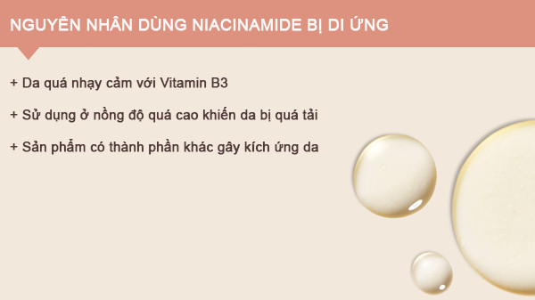 Dị ứng Niacinamide, nguyên nhân dị ứng niacinamide