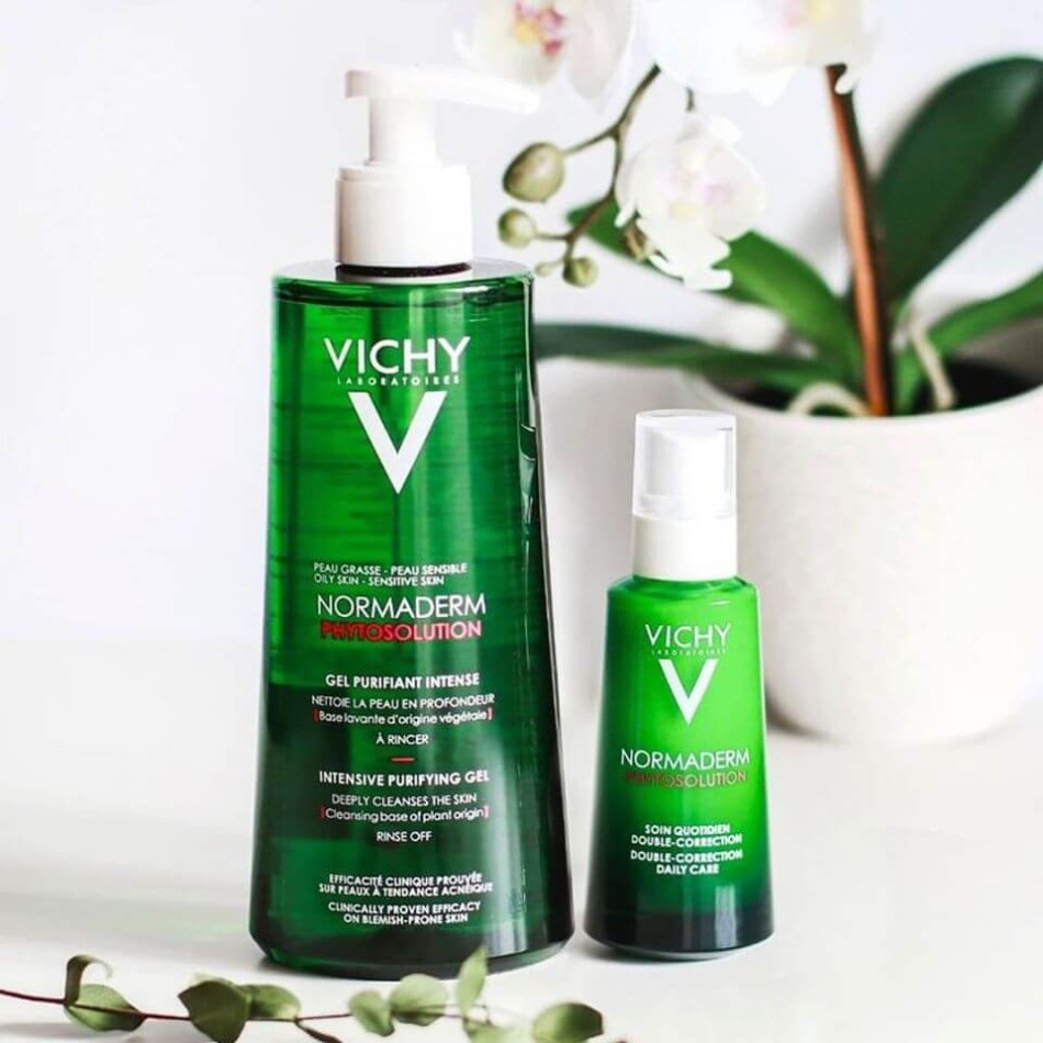 Gel rửa mặt Vichy Normaderm Phytosolution làm sạch da dầu mụn