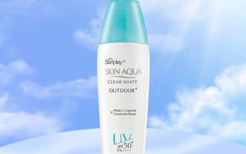 Kem chống nắng thuần vật lý Sunplay Skin Aqua Mineral Defense Oil Clear Milk