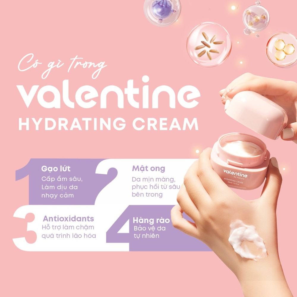 Kem dưỡng ẩm Valentine Hydrating Cream an toàn và lành tính cho da thường