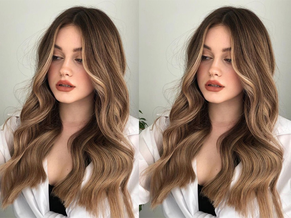 Mẫu tóc dài kiểu Balayage trendy nhất Tết 2024