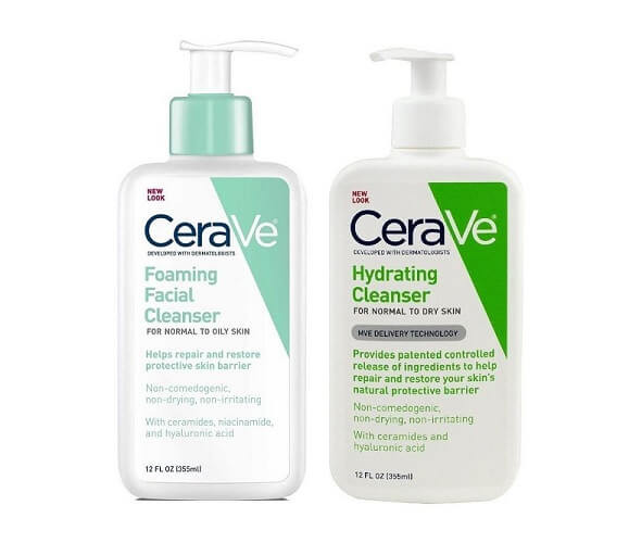 Sữa rửa mặt CeraVe Foaming Facial and Hydrating Cleanser Two-Pack